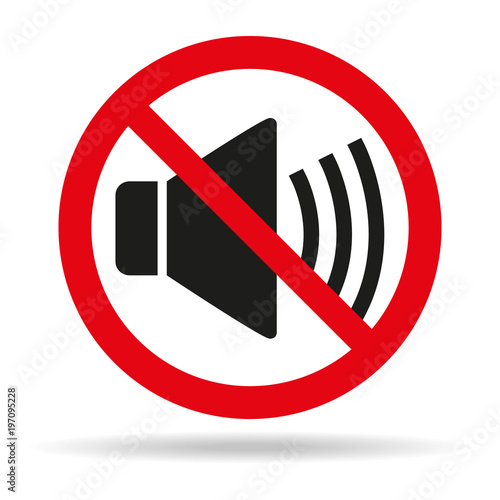 No Sound Sign on white background.
