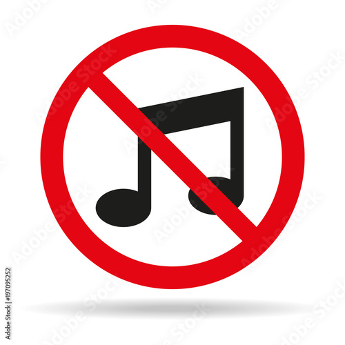 No music sign on white background.