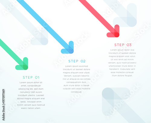 Abstract Vector Arrow 3 Point Template Infographic