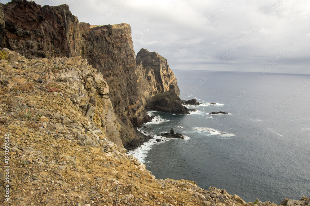 Easternmost part of the island Madeira, Ponta de Sao Lourenco, Canical town, peninsula, dry climate Easternmost part of the island Madeira, Ponta de Sao Lourenco, Canical town, peninsula, dry climate