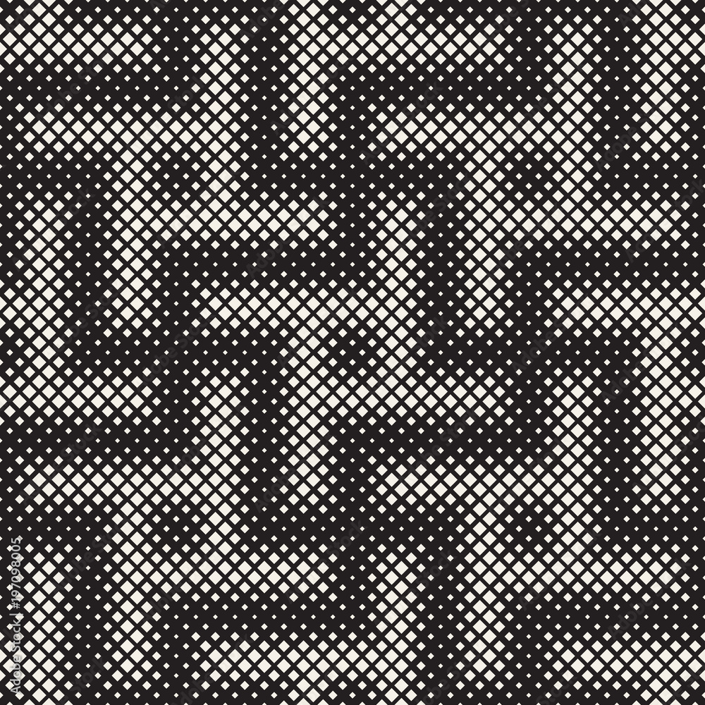 Fototapeta premium Stylish halftone texture. Endless abstract background with random size shapes. Vector seamless pattern.