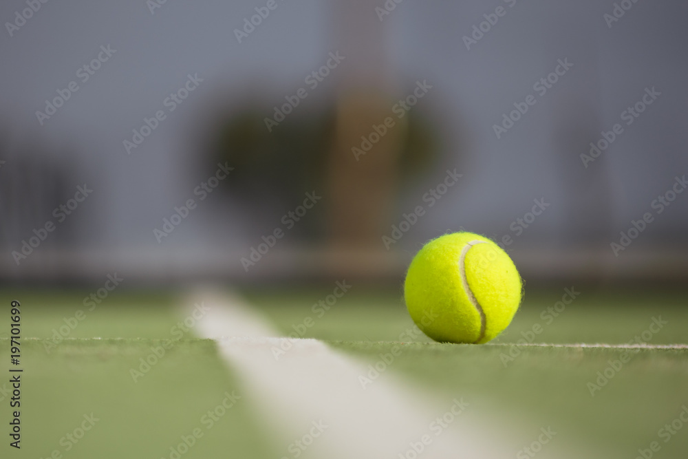 ball tennis on track with network and space for text