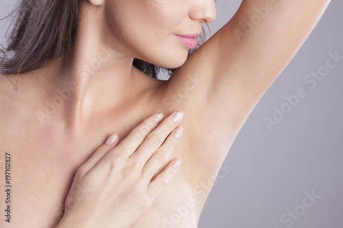 Close up of female armpit. 