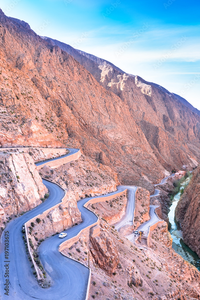 Dades Gorge is a beautiful road between the Atlas Mountains in Morocco