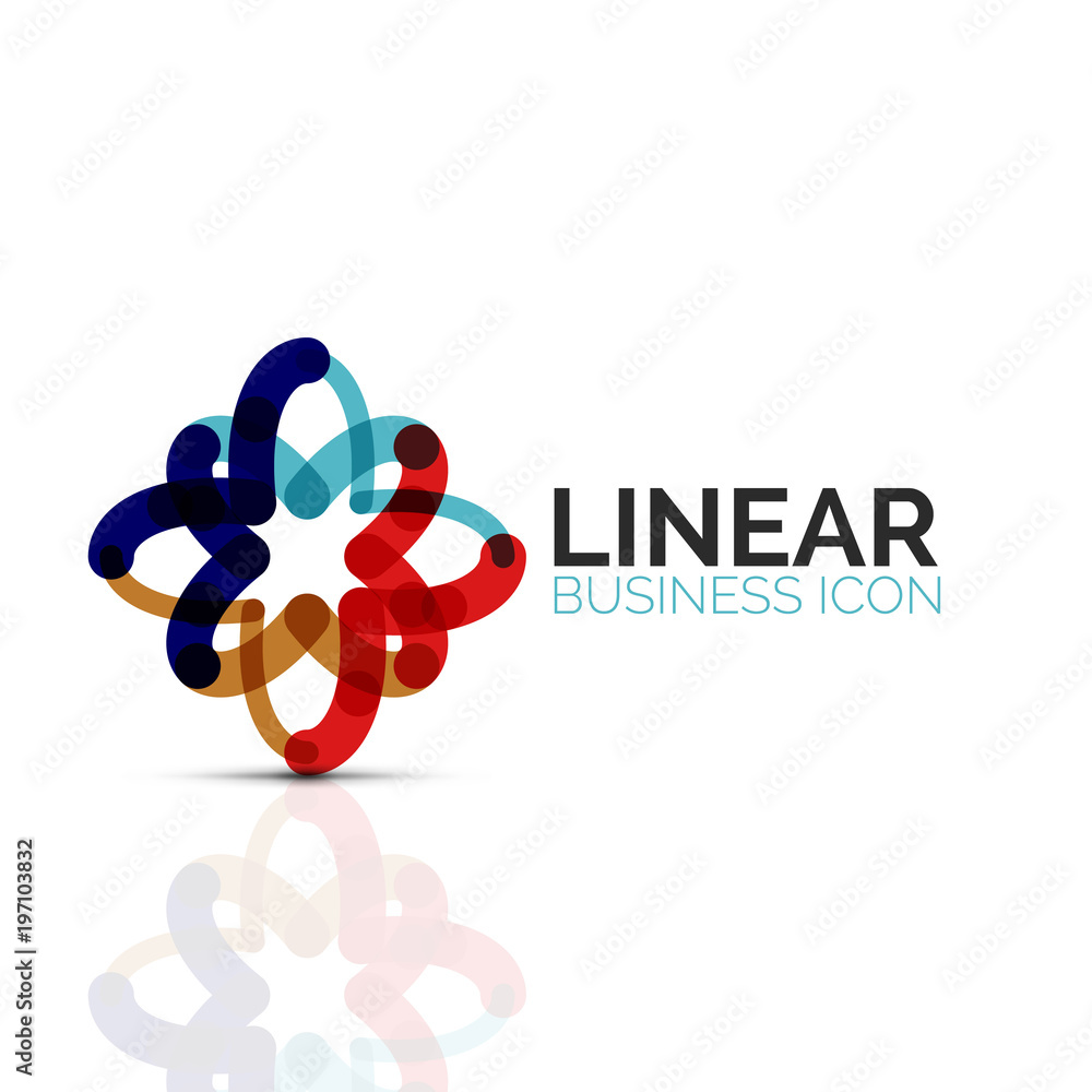 Abstract flower or star, linear thin line icon. Minimalistic business geometric shape symbol created with line segments Abstract flower or star, linear thin line icon. Minimalistic business geometric shape symbol created with line segments