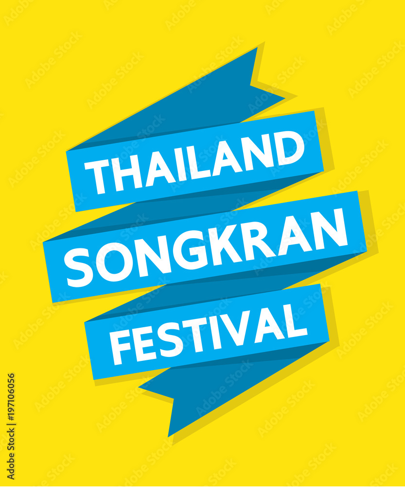 Thailand songkran festival on yellow background illustration.