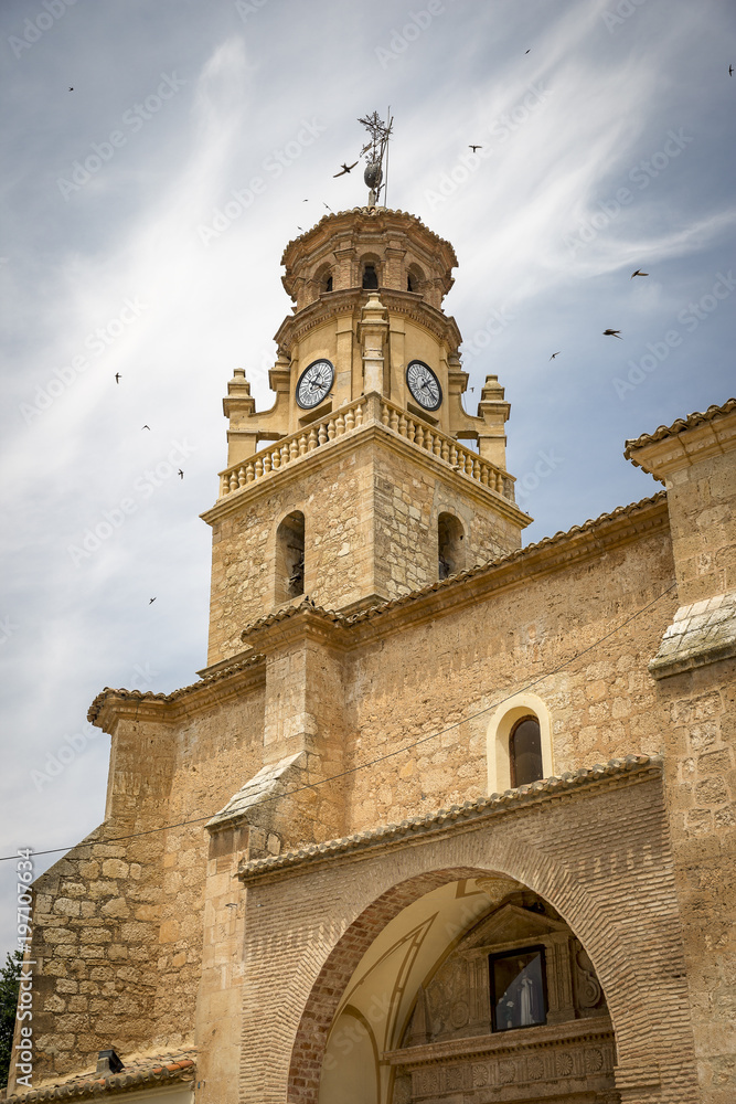 San Martin church in La Gineta town, province of Albacete, Castile La Mancha, Spain