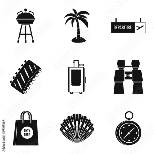 Liberalization icons set, simple style