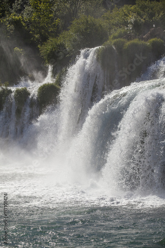 Scenic View of beautiful nature  water and waterfall At Krka National Park  Coatia