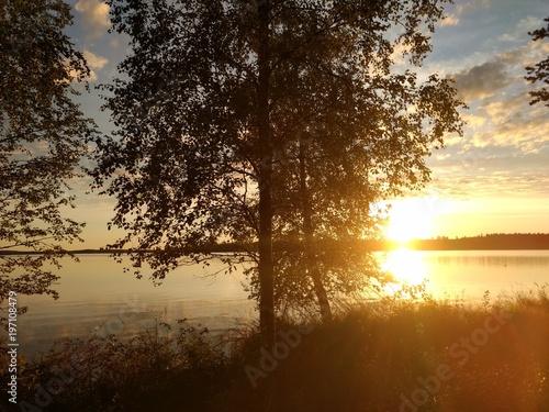 Scandinavian summer wonderful sunset