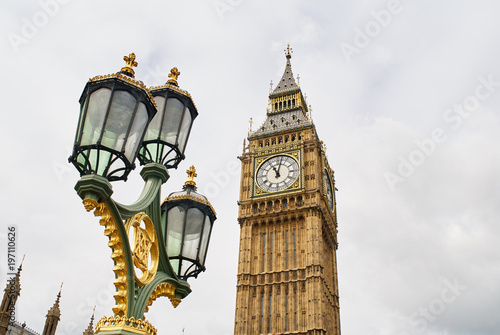 Big Ben and Lamppost, London, England