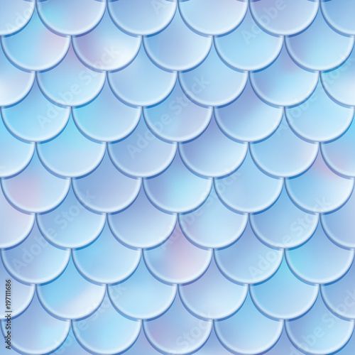Fish scales seamless pattern. Mermaid tail texture. Vector illustrtion