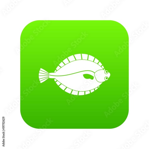 Flounder icon digital green photo