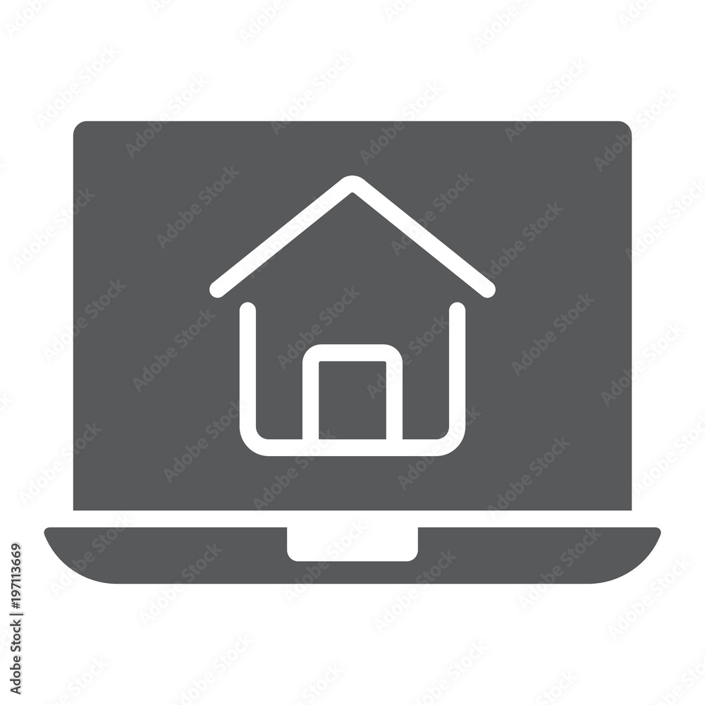 Online house shopping glyph icon, real estate and home, search sign vector graphics, a solid pattern on a white background, eps 10. Online house shopping glyph icon, real estate and home, search sign vector graphics, a solid pattern on a white background, eps 10.