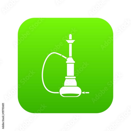 Hookah icon digital green