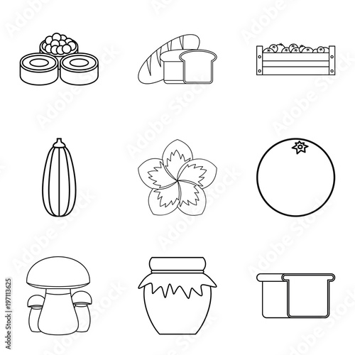 Herbivore icons set, simple style