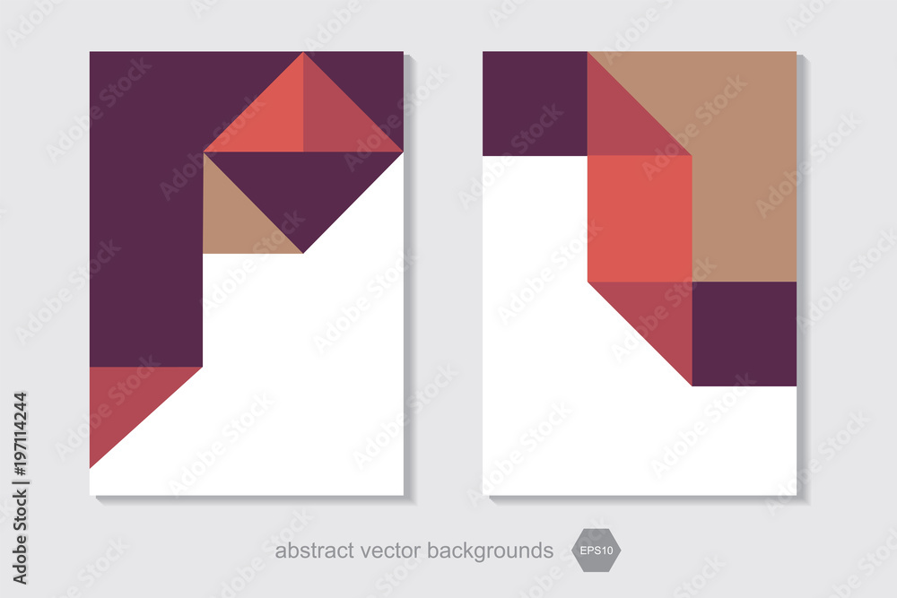 set of abstract geometric cover backgrounds