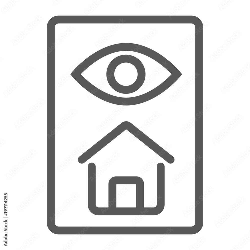 Home inspection line icon, real estate and home, inspect sign vector graphics, a linear pattern on a white background, eps 10. Home inspection line icon, real estate and home, inspect sign vector graphics, a linear pattern on a white background, eps 10.