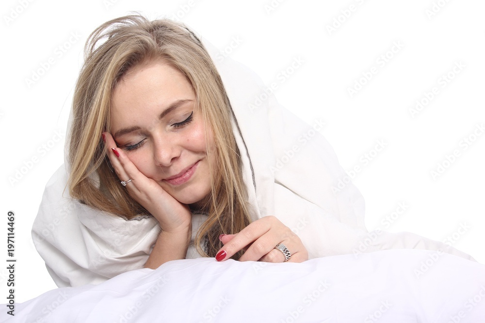 Fototapeta premium Caucasian woman sleeping