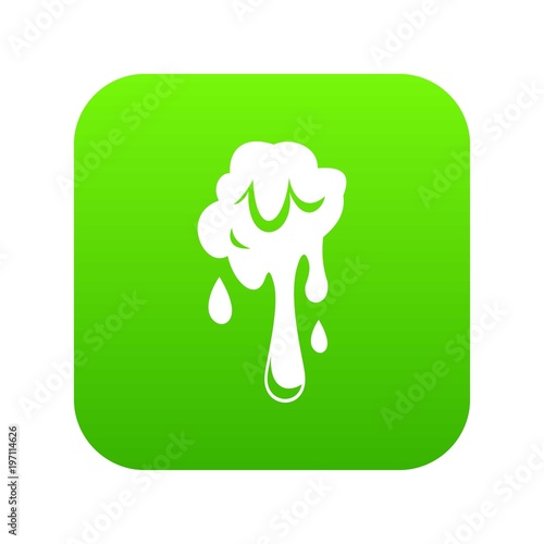 Dripping slime icon digital green