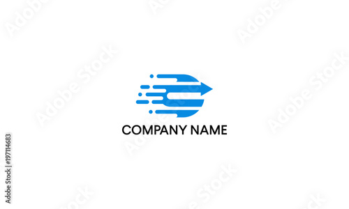 Speed and letter D logo design