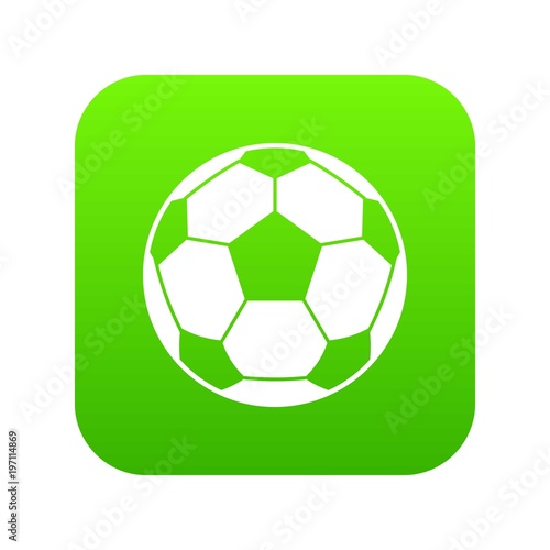 Football soccer ball icon digital green