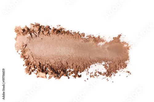 Crushed eye shadow on white background. Professional makeup products
