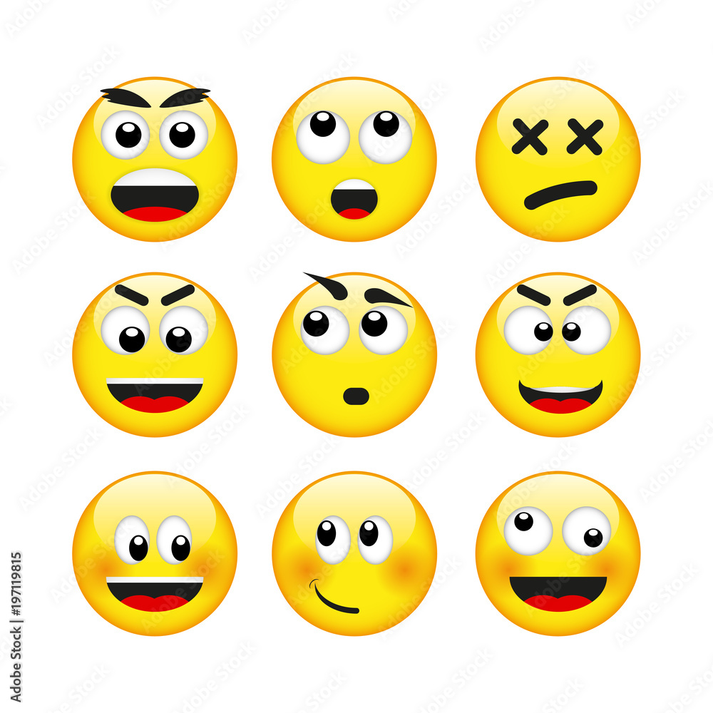 Set of Emoticons, Vector, Illustration, Eps File Set of Emoticons, Vector, Illustration, Eps File