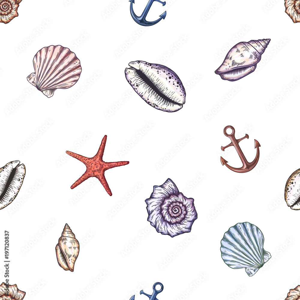 Hand drawn marine background. Hand drawn marine background.