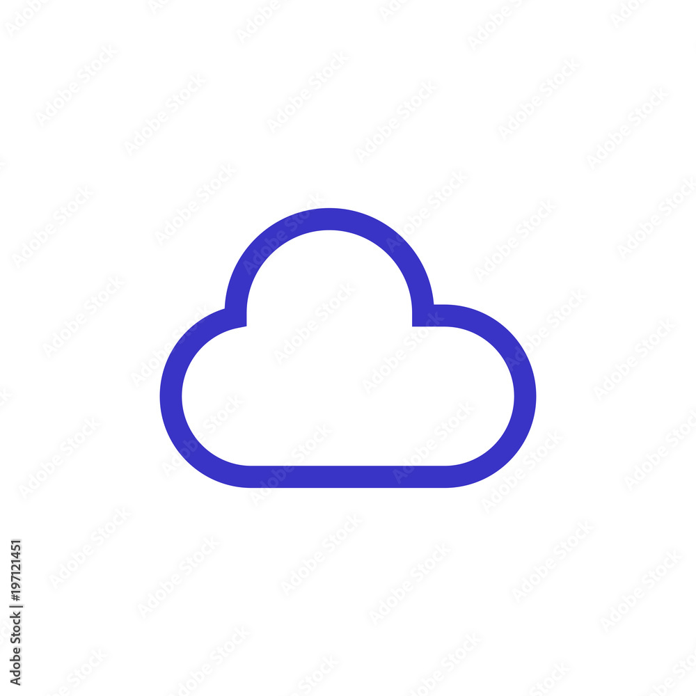 cloud outline blue orange icon vector illustration cloud outline blue orange icon vector illustration