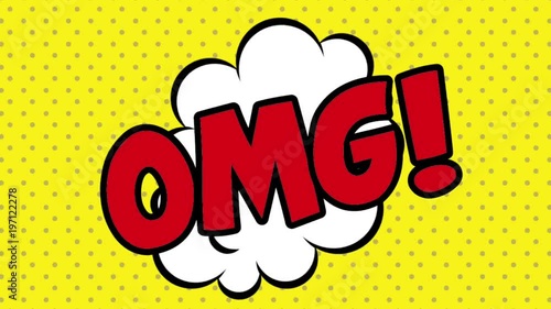 oops omg comic text speech bubble effect bang cloud pop art dotted background