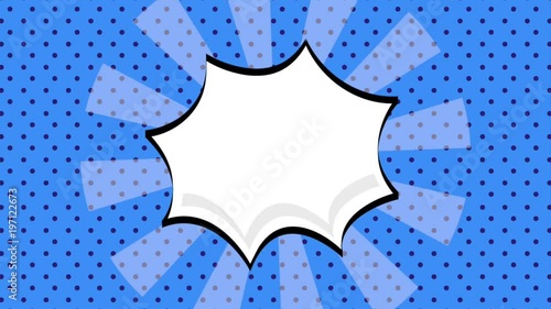 blue dotted pop art background speech bubble pop art animation hd