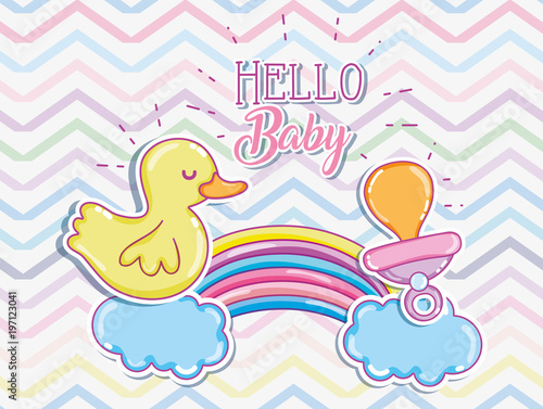 Hello baby cartoons card photo