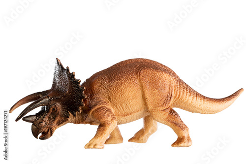 Dinosaur triceratops and monster model Isolated white background