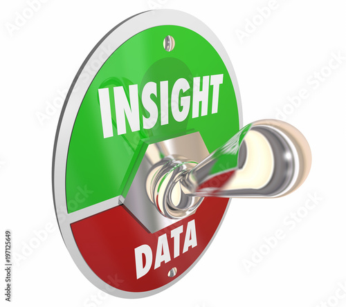 Obraz na płótnie Insight Vs Data Toggle Switch Lever Intelligence 3d Illustration