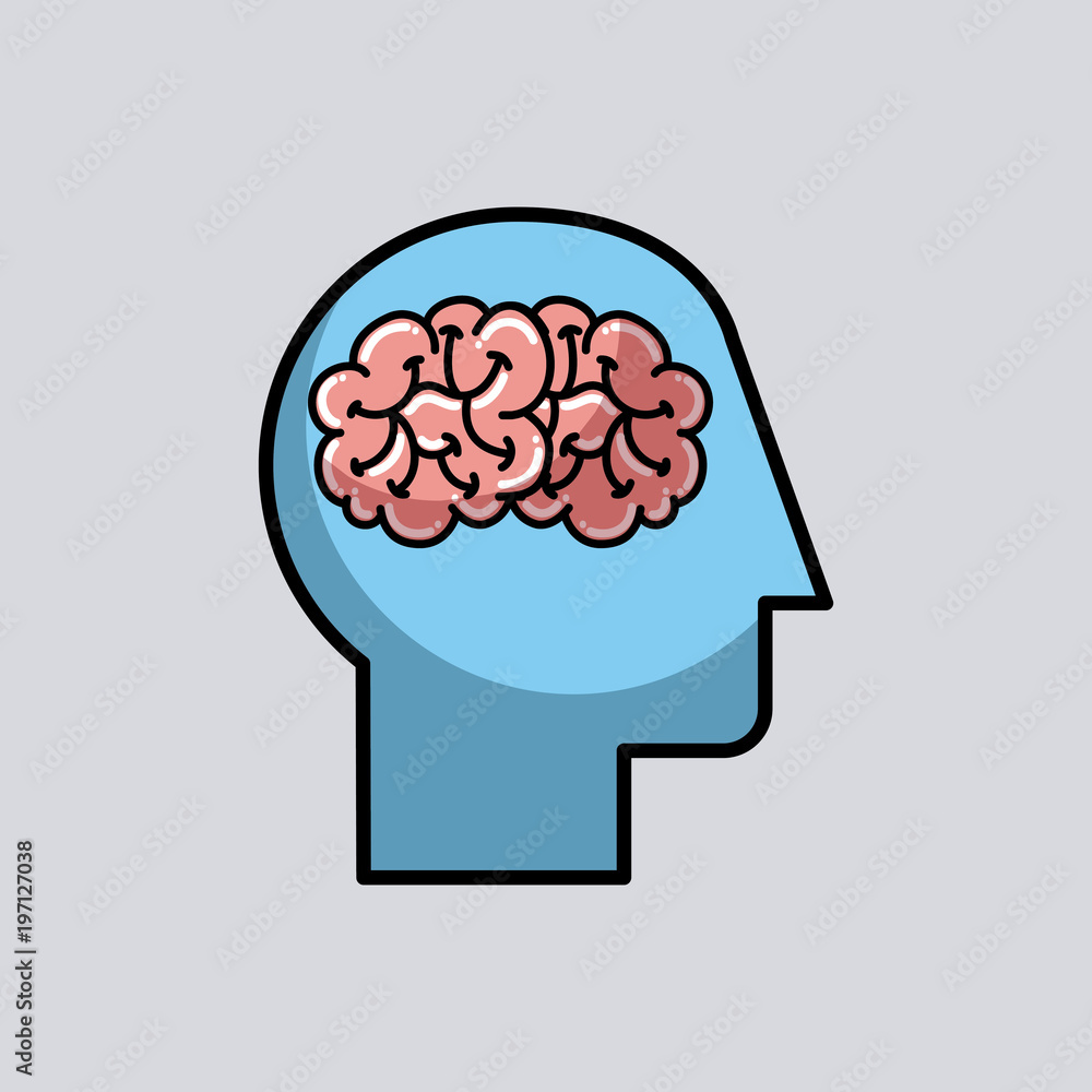 silhouette human head brain medical vector illustration silhouette human head brain medical vector illustration