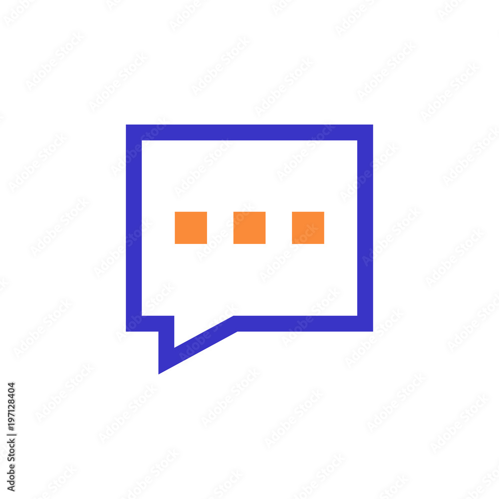 message outline blue orange icon vector illustration message outline blue orange icon vector illustration