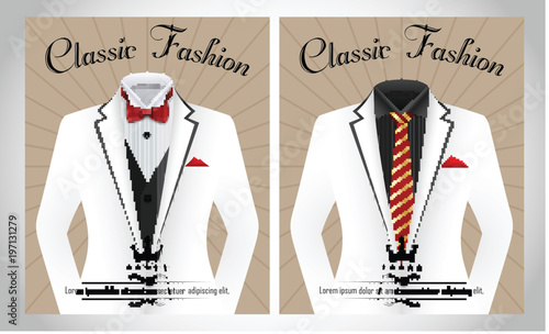 Business suit template with red tie and black white shirt banner