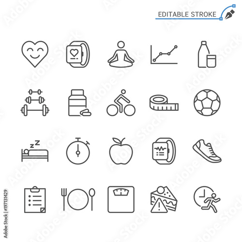 Healthcare line icons. Editable stroke. Pixel perfect.