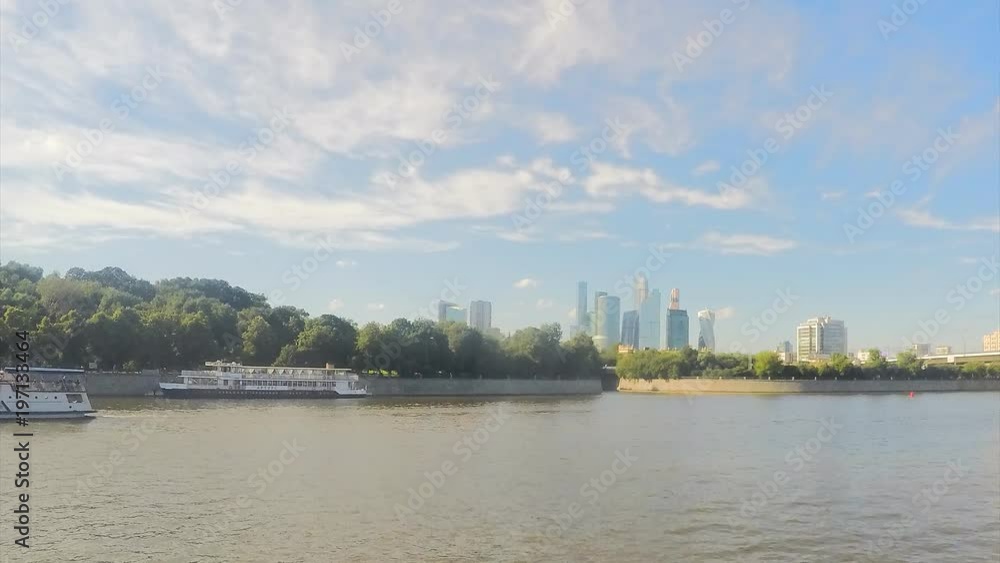 ships on the river in the city timelapse ships on the river in the city timelapse