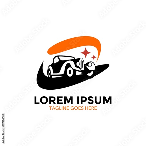 classic car logo. vector illustration. unique
