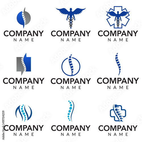 Physical therapy vector logo icon illustration collection
