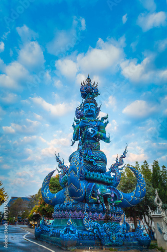 Chiang Rai Blue Temple or Wat Rong Seua Ten is located in Rong Suea Ten in the district of Rimkok a few kilometers outside Chiang Rai