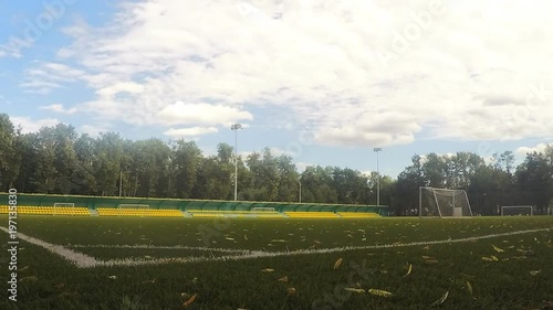 football goal on a training field timelapse