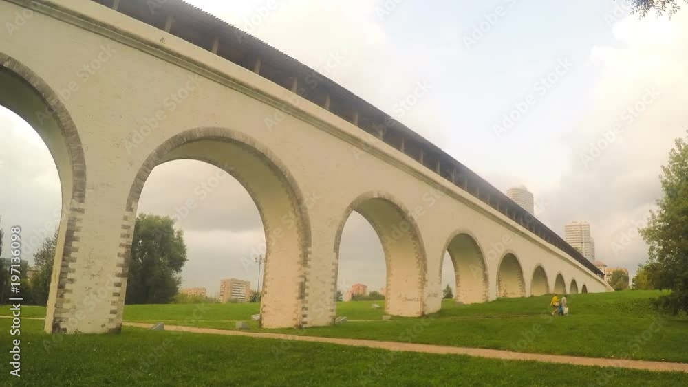 old aqueduct in the city park timelapse old aqueduct in the city park timelapse