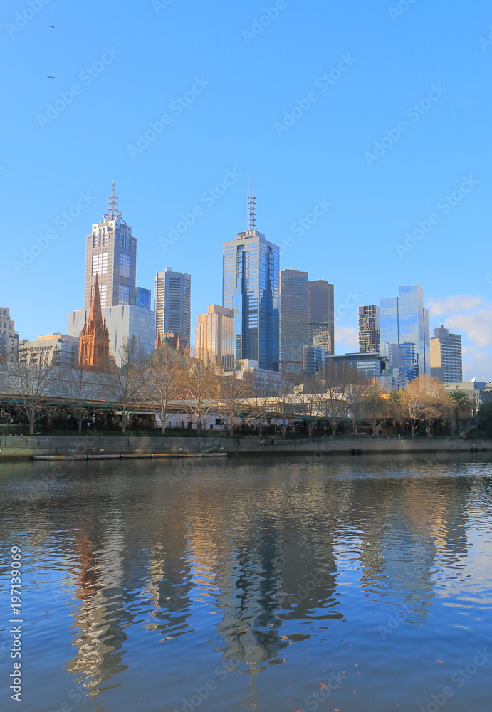 Melbourne downtown cityscape Australia