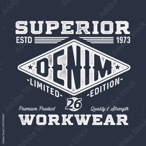 Superior Denim Workwear - Vintage Tee Design For Print