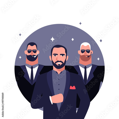 big boss with bodyguards