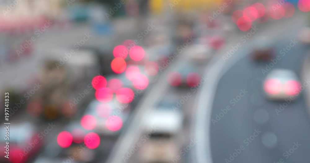 Unfocused of city traffic at night Unfocused of city traffic at night