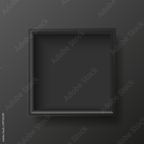 Blank of black box top view. Vector